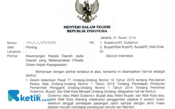 Thumbnail Berita - Mendagri RI Keluarkan Surat Edaran, Pelantikan Pejabat di Sleman Terancam Dibatalkan