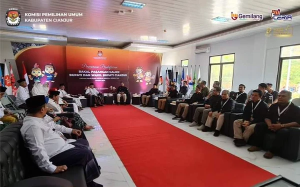 [Berita Foto] Pendaftaran Pilkada Cianjur 2024, Diikuti 3 Pasang Calon Nirindependen