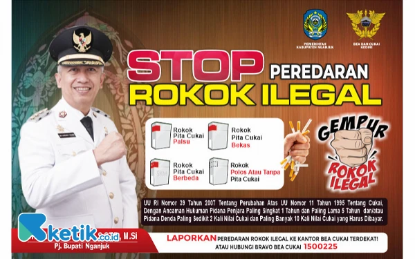 Thumbnail Berita - Pj Bupati Nganjuk Sri Handoko Taruna Ajak Masyarakat Berantas Rokok Ilegal