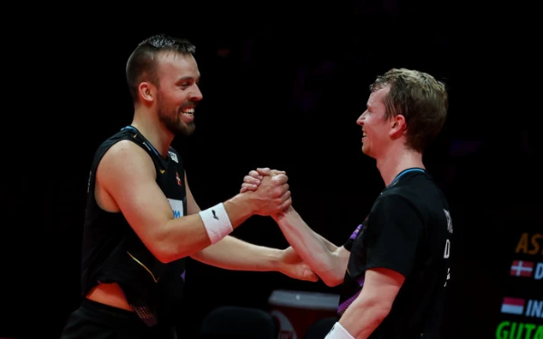 Thumbnail Berita - Ganda Putra Denmark Kim Astrup/Anders Skaarup Rasmussen Juara BWF World Tour Finals 2024