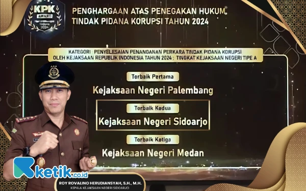 Thumbnail Berita - KPK RI Anugerahkan KPK Award 2024 kepada Kejari Sidoarjo sebagai Kejaksaan Tipe A Terbaik II Se-Indonesia